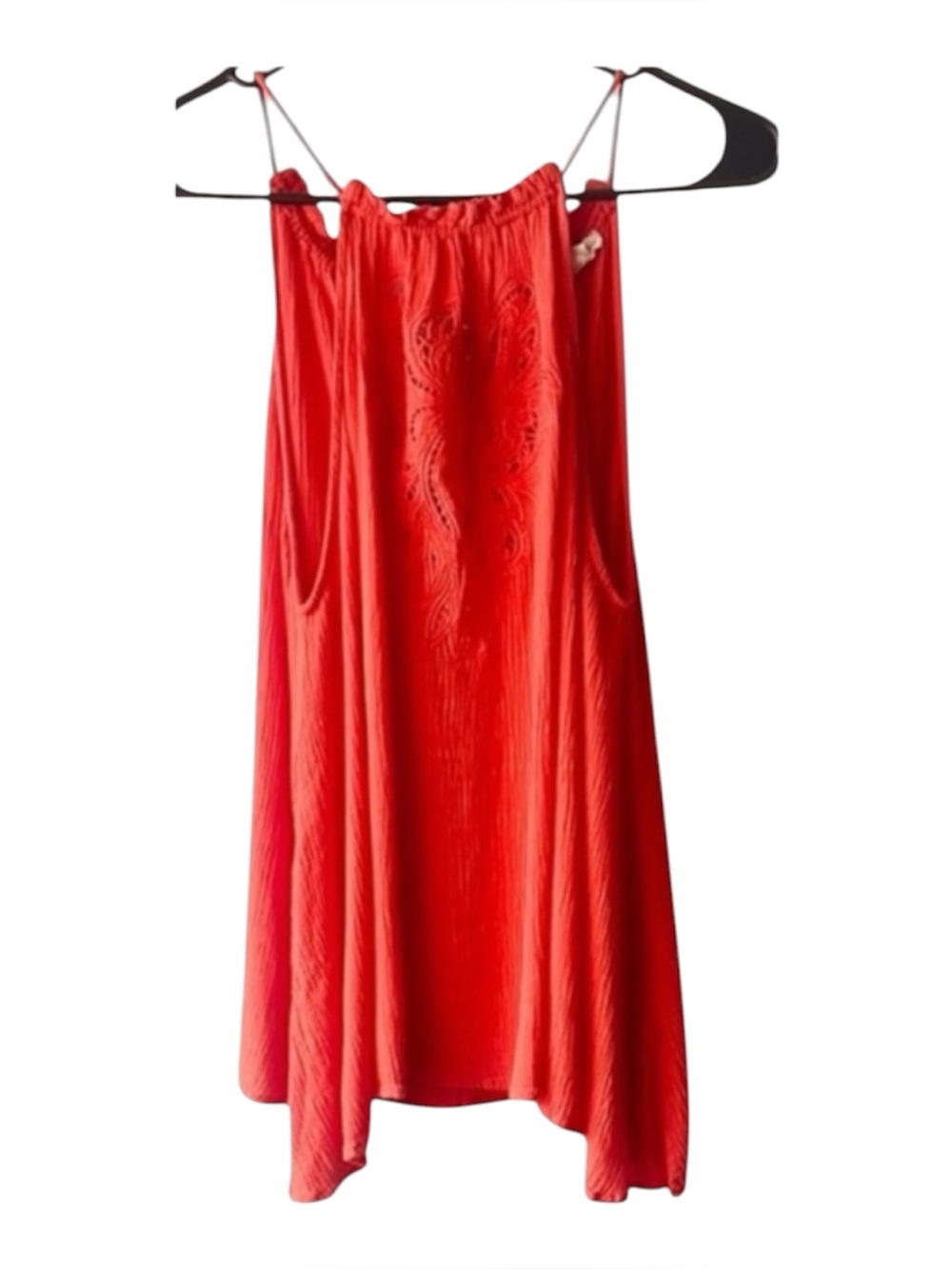 Nu Label Asymmetrical Orange Sleeveless Camisole Blouse
